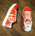 HEED NYC Women's Classic Cherry Red & White Vegan Leather Sneaker